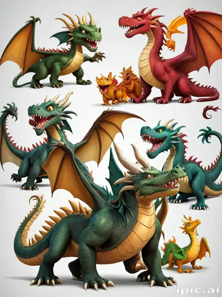 cartoon dragons
