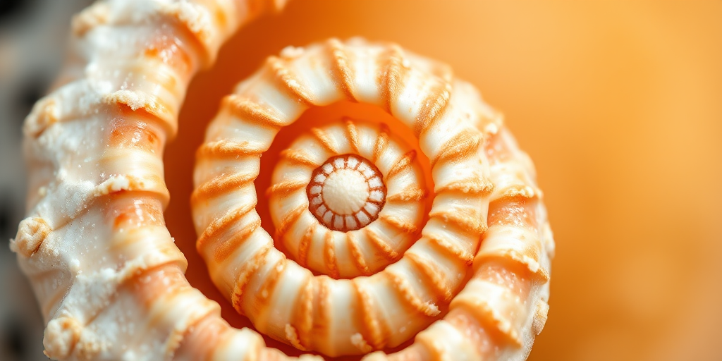 Create a high-resolution image of a spiral seashell with intricate patterns and textures, captured using a macro lens at f/2.8 aperture, 1/125 sec shutter speed, and ISO 100, in soft natural light for enhanced detail and clarity.