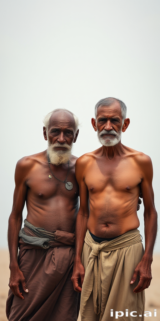 shirtless old men