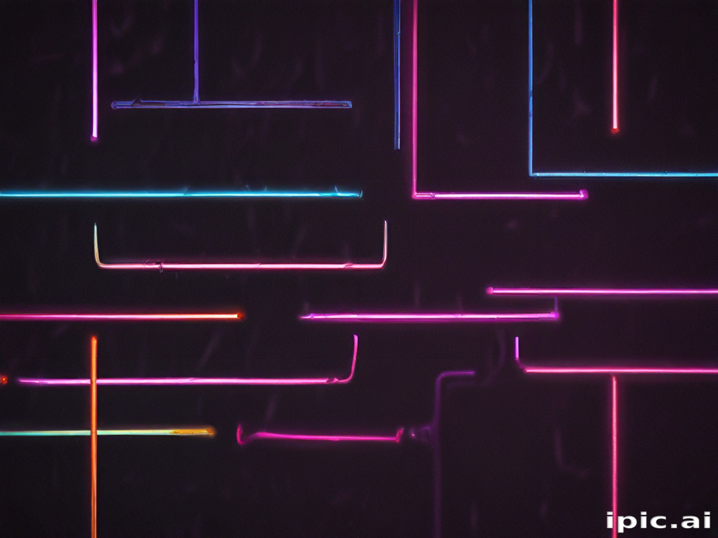 Vibrant Neon Lines Creating a Dynamic and Abstract Geometric Pattern