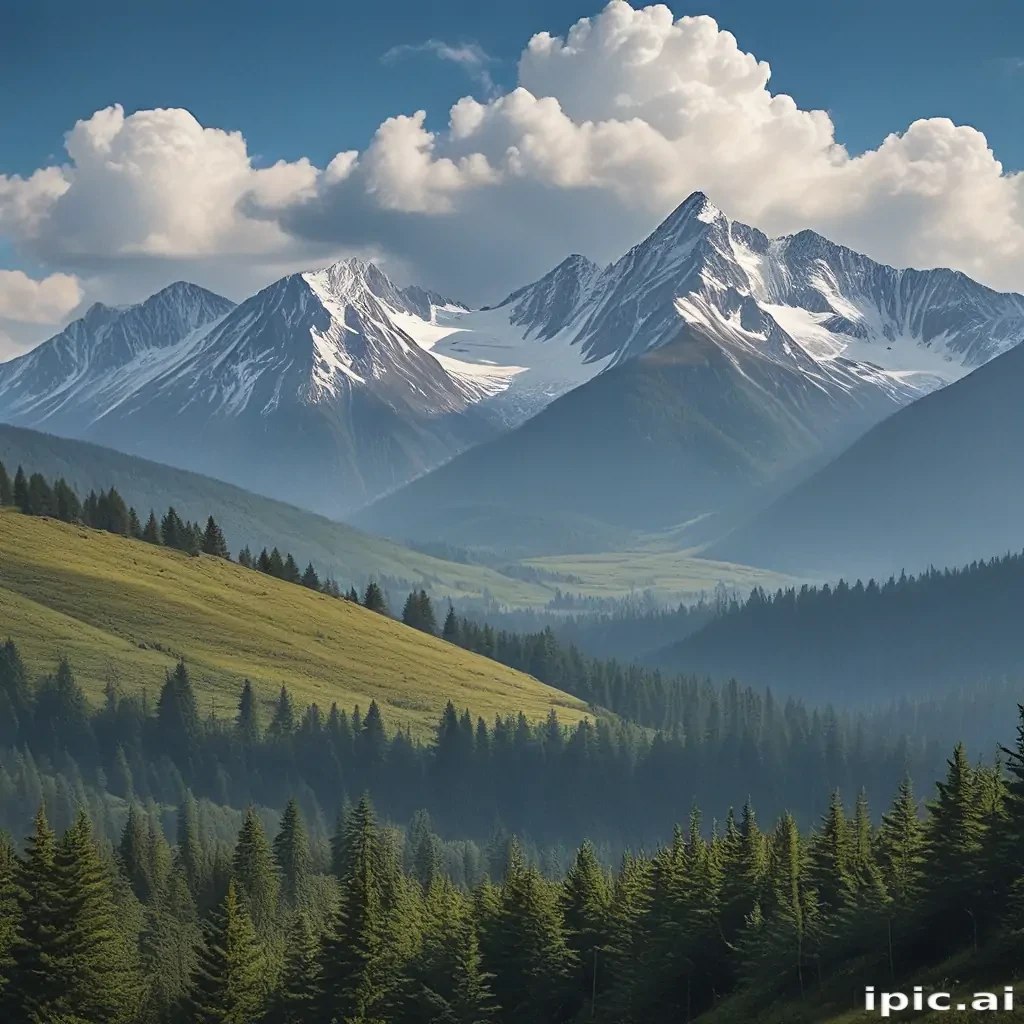 mountainous background