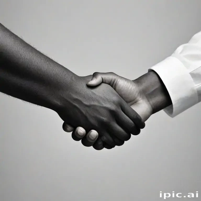 handshake black and white