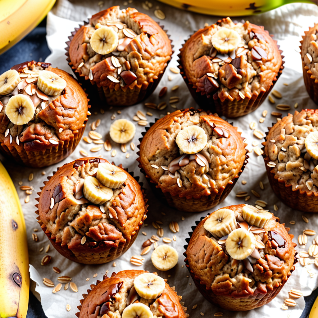 3 ingredient banana oatmeal muffins