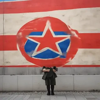 north korea flag