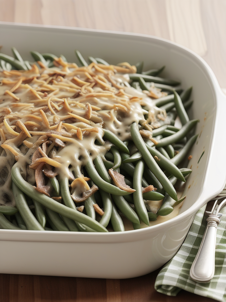 green bean casserole with worchestire sauce