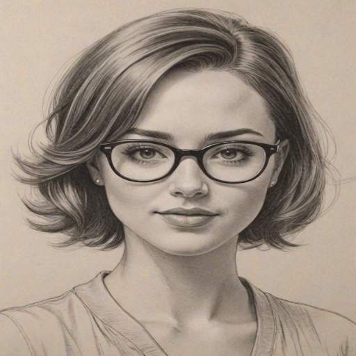 Delightful Allison Scagliotti, pencil sketch, portrait of Alluring woman 1957s in glasses, hair style beatnik, outline, clear lines, fine lines, 8k