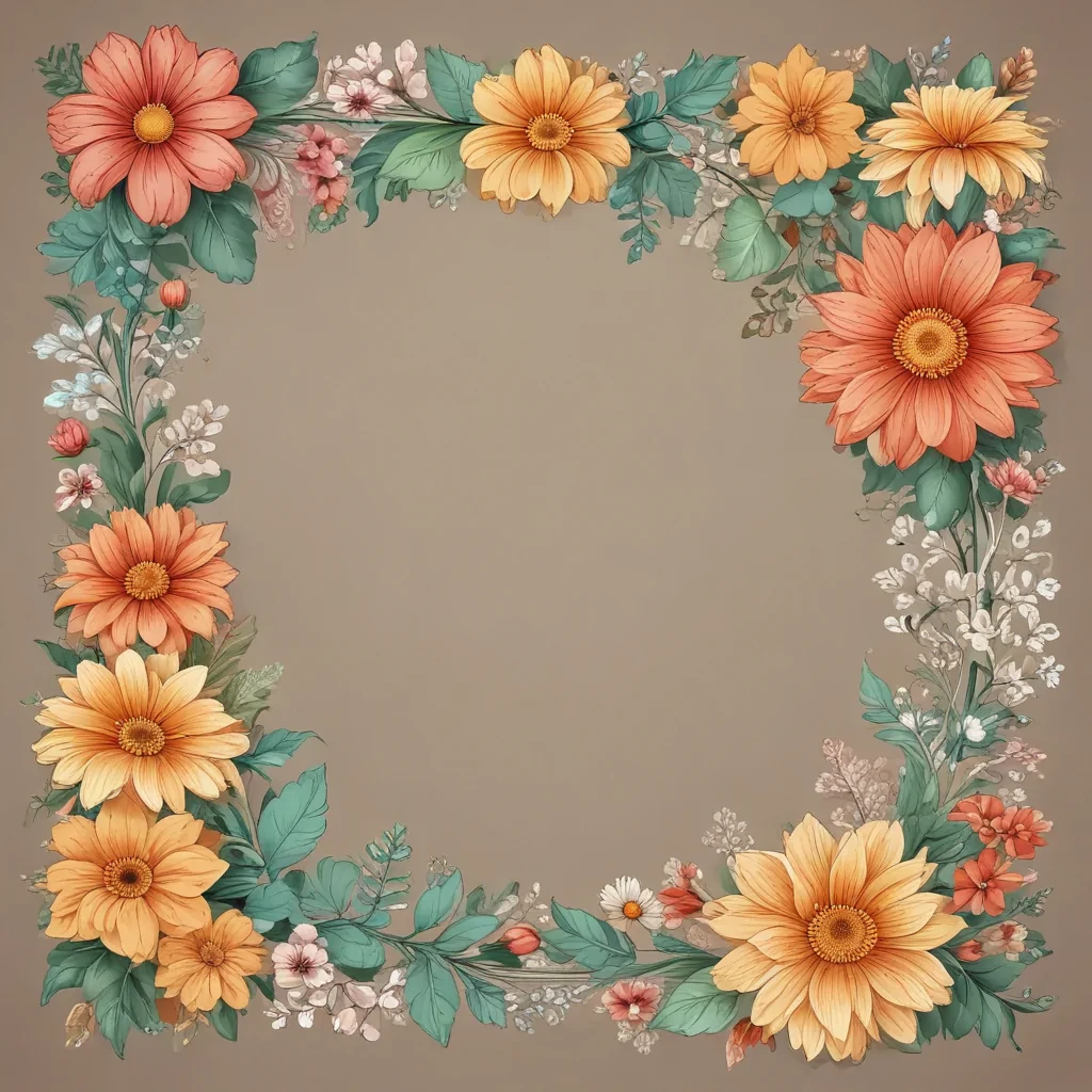 flowery border clipart