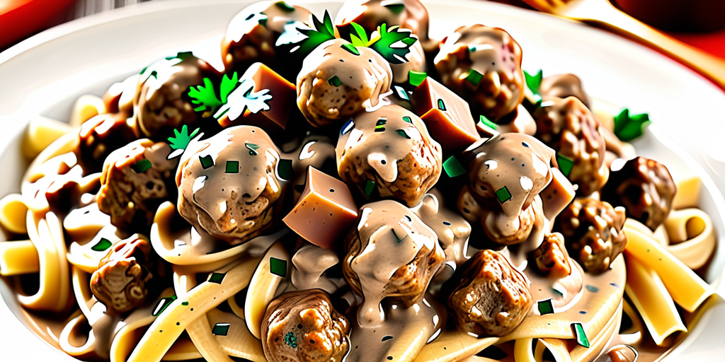 crock pot stroganoff with meatballs