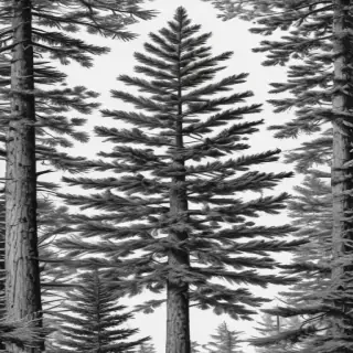 black and white pine tree clip art