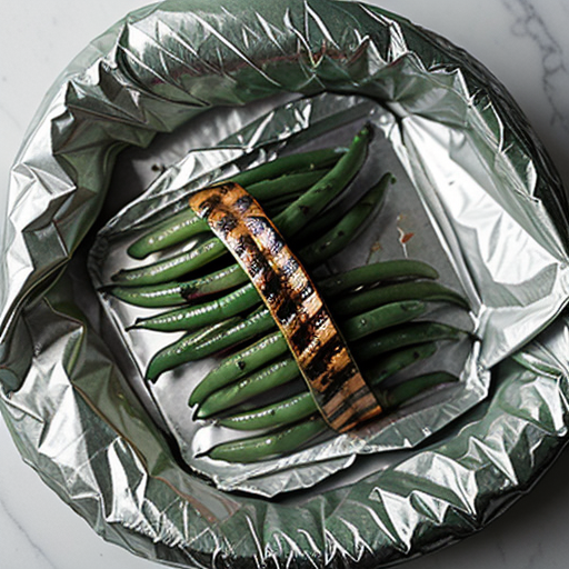 grilled green beans in foil