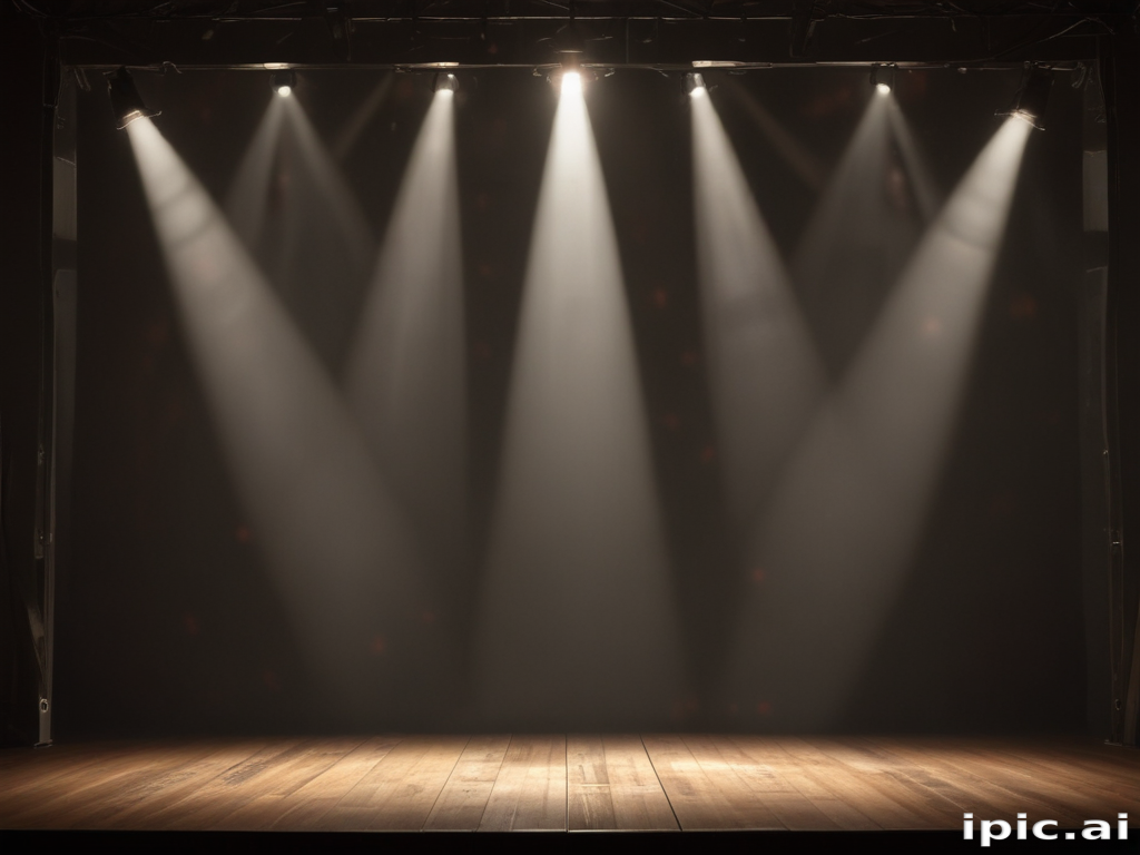 Illuminated Stage Ready for Performance with Dramatic Lighting and ...