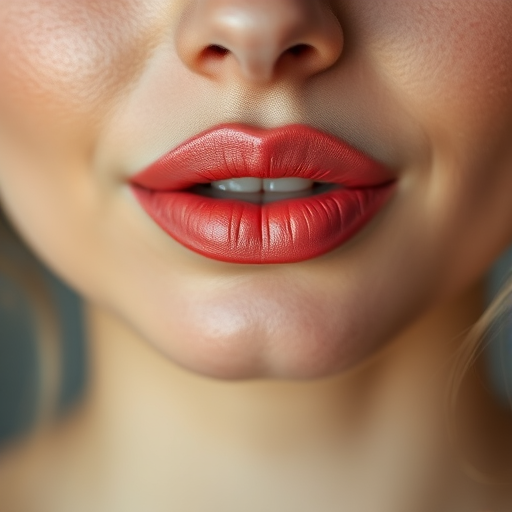 Romantic woman lips adorned with soft coral tint and dewy finish, full face capture highlighting natural beauty and gentle grace
