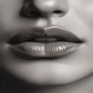 lips clipart black and white