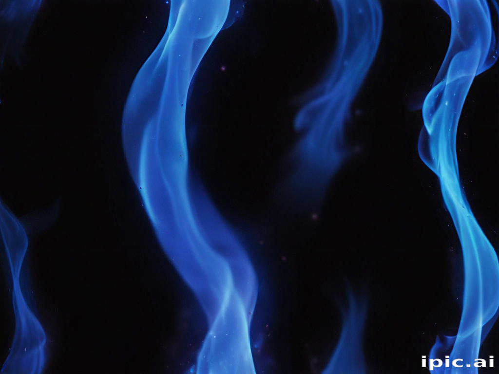 Elegant Blue Flames Dancing Gracefully Against a Dark Background