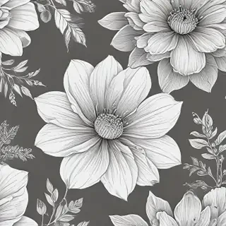 floral line art