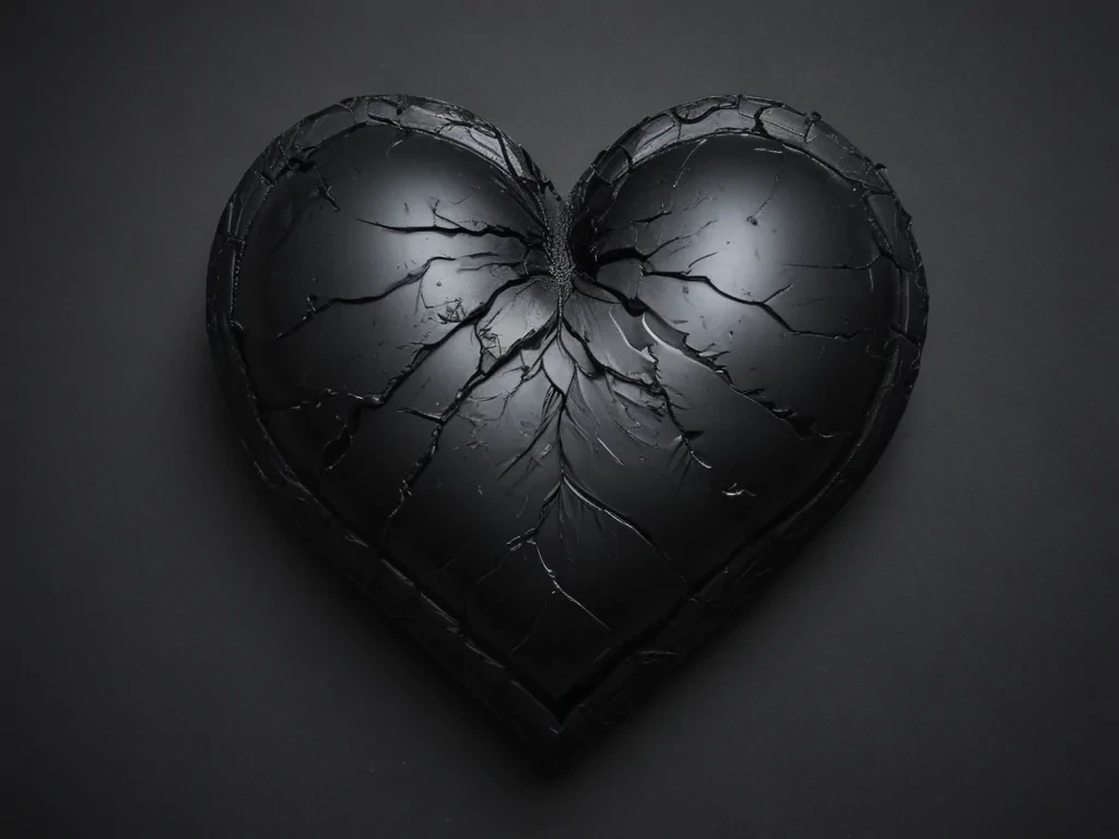 black broken heart