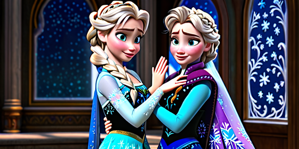 Anna And Elsa Frozen In Saree Together Hugs Look Disney 3D Hugs Long anna-and-elsa-frozen-in-saree-together-hugs-look-disney-3d-hugs-long