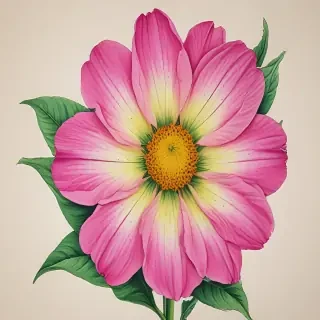 flower drawing with color