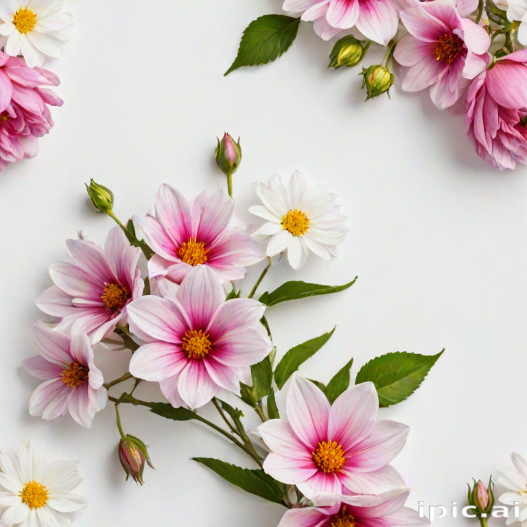 flowers white background