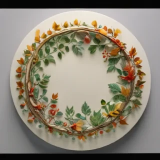 circle with leaves
