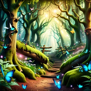 beautiful magical forest background