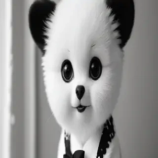 black and white cute