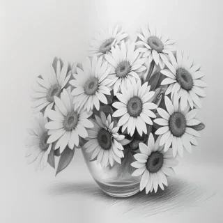 pencil drawing flowers