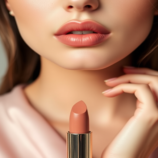 Elegant nude lips feature a satin texture, enhancing natural beauty with soft beige tones and subtle pink undertones, ideal for a timeless and versatile look