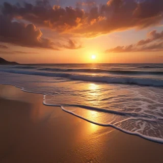 sun set on beach