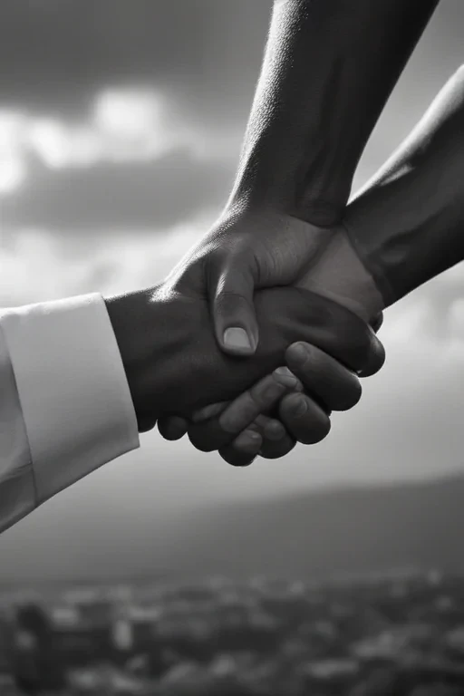 handshake black and white