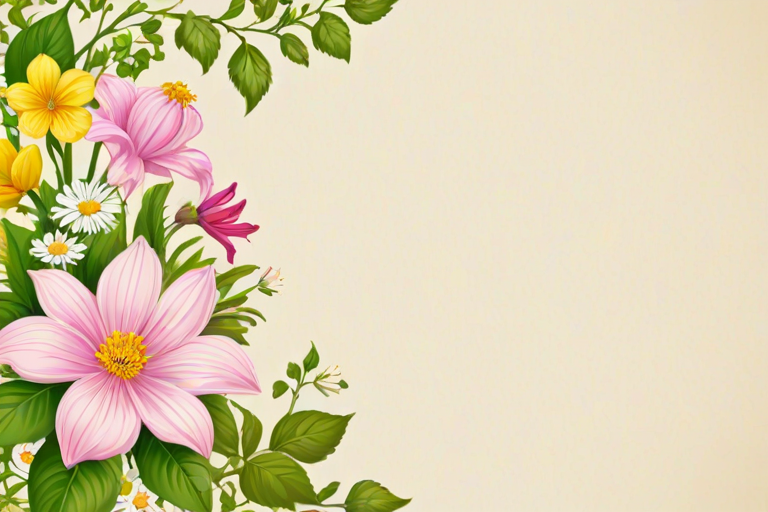 flowery border clipart