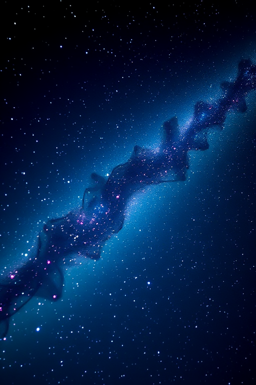 create a vivid night sky filled with sparkling stars and streaks of light using a DSLR camera with a 50mm lens at f/1.8, ISO 100, and a shutter speed of 1/200s, capturing a close-up view with a soft bokeh effect and rich contrast in colors.