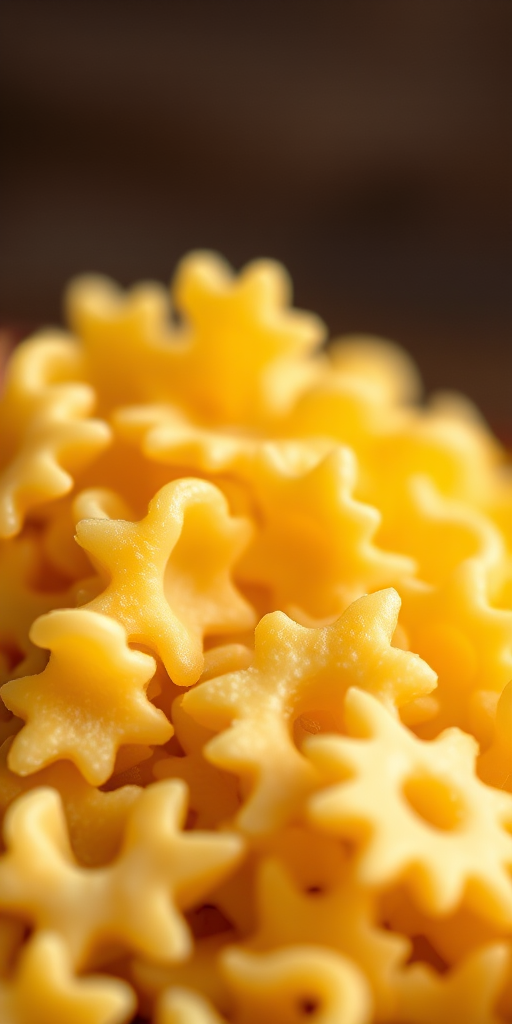macro shot of various uncooked pasta shapes with a shallow depth of field, ISO 100, f/2.8, 50mm lens, natural light, DSLR camera, high-resolution texture details
