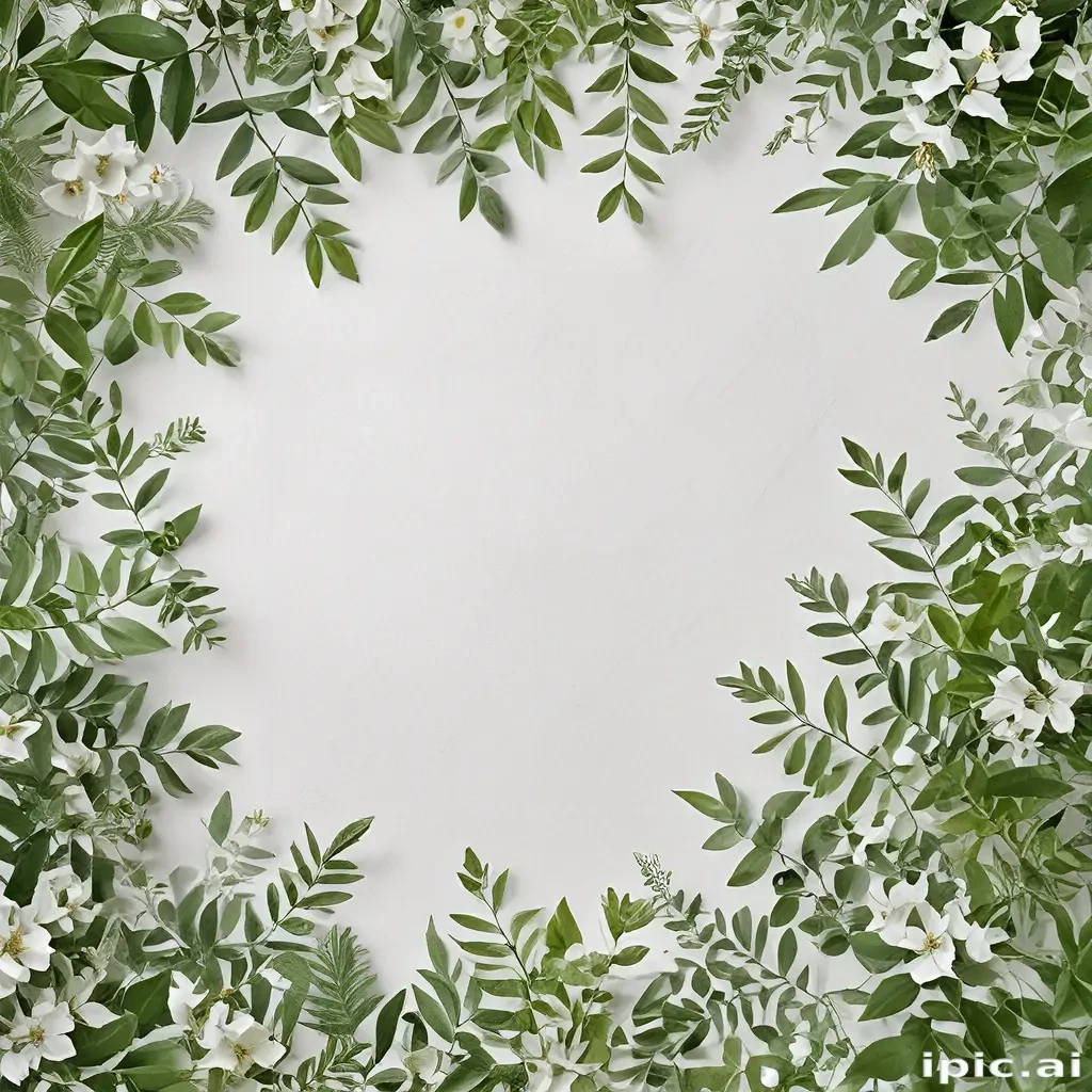 white and greenery background