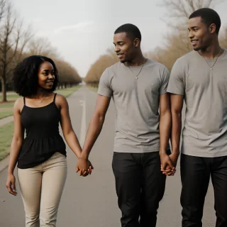 black couple holding hands