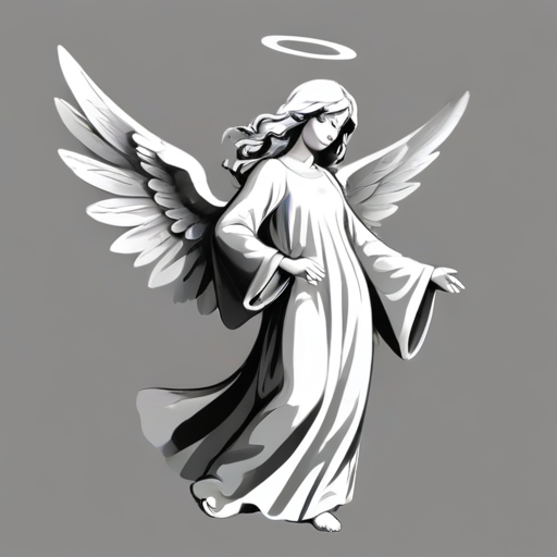 angel clip art black and white