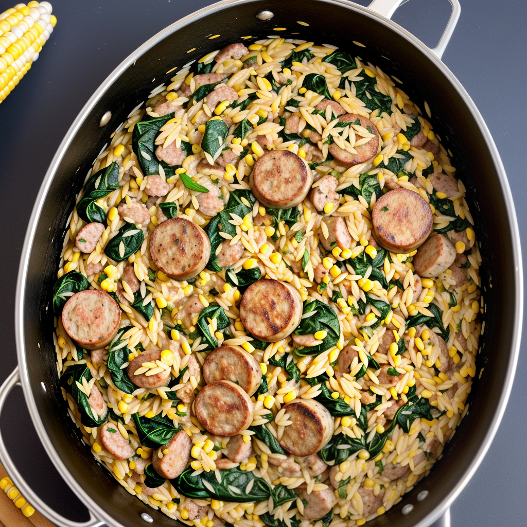one pot orzo with sausage spinach and corn