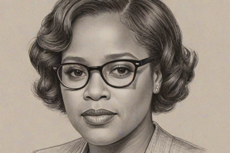 Exquisite Chandra Wilson, pencil sketch, portrait of Dazzling woman 1932s in glasses, hair style beatnik, outline, clear lines, fine lines, 8k