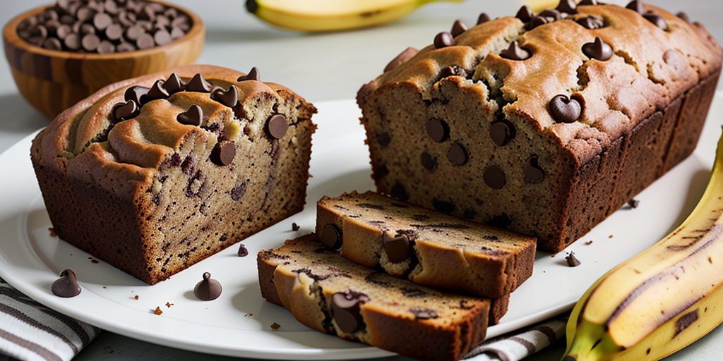 banana bread with chocolate chips and walnuts