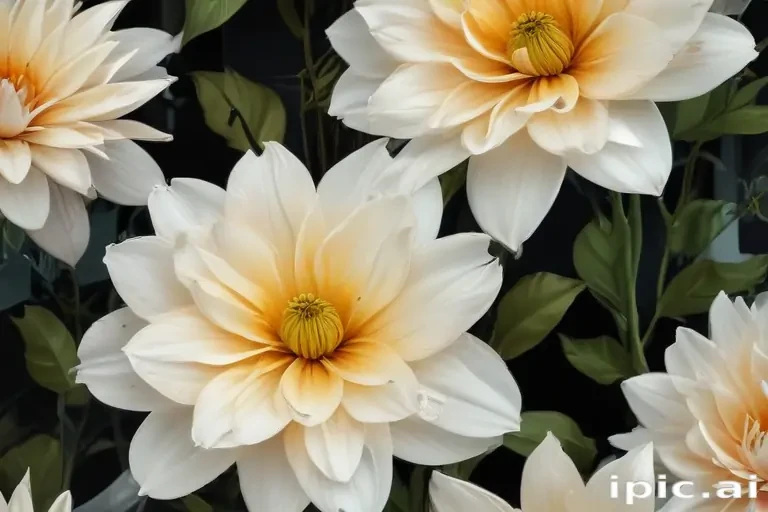 flowers behind glass wallpaper