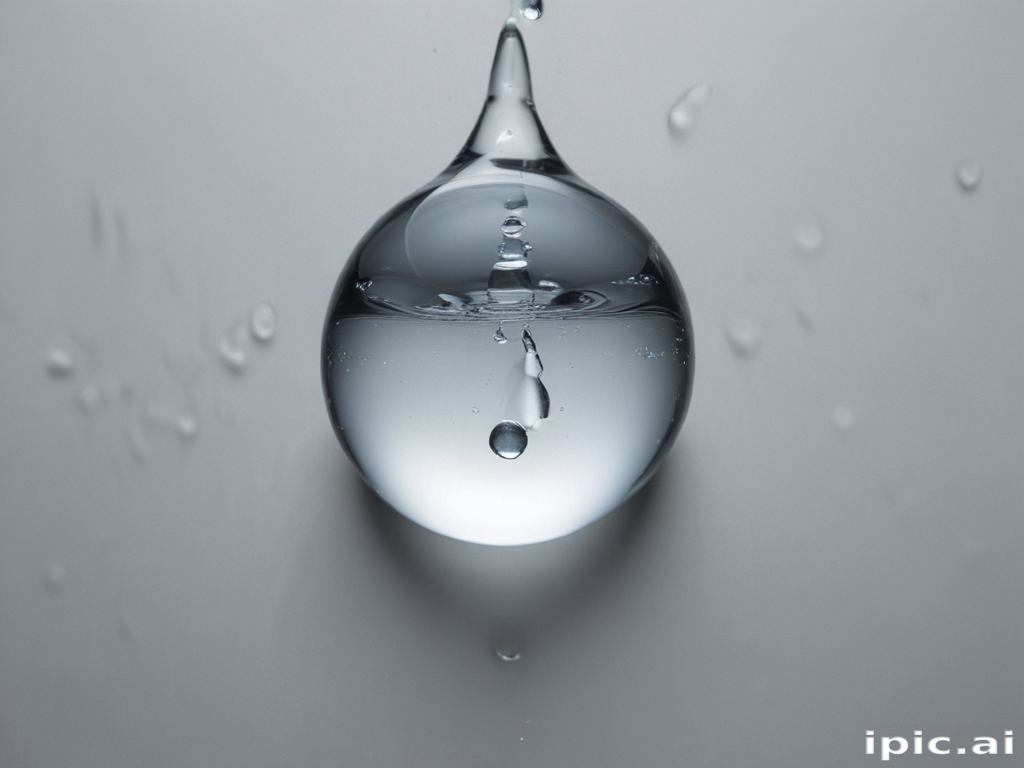 A Captivating Close-Up of a Droplet of Water Suspended in Mid-Air