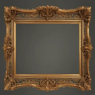 rectangle golden frame png