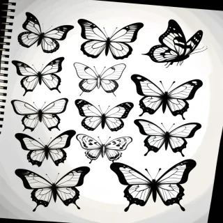 butterflies sketches