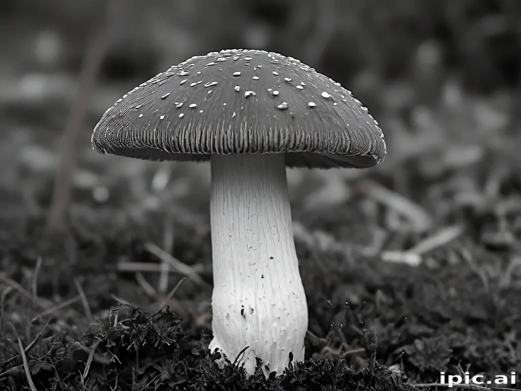 mushroom black and white