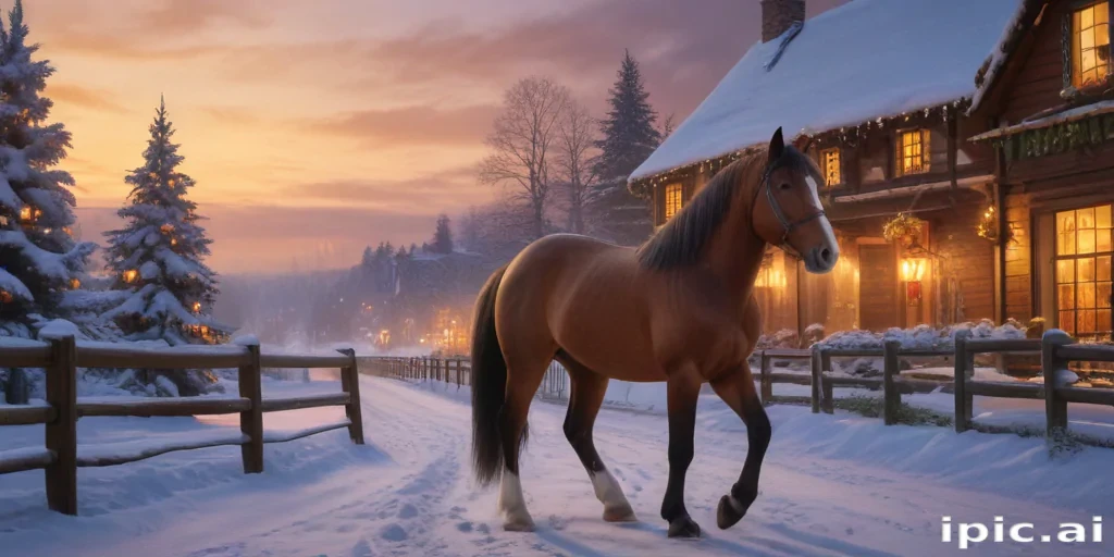 merry christmas images with horses