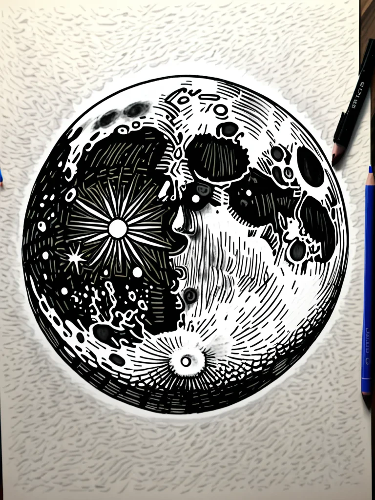 drawing of moon