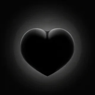 black background heart
