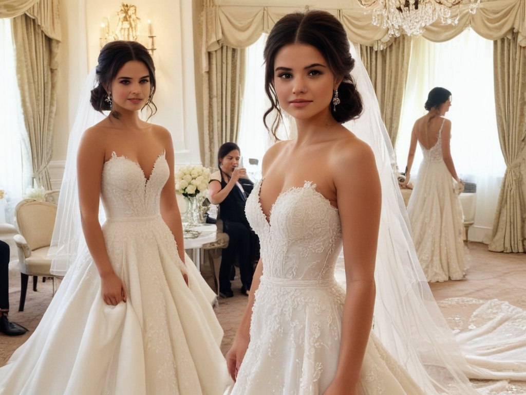 selena gomez wedding dress