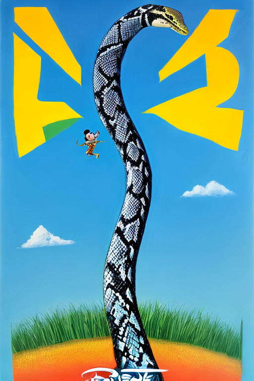 an disney poster for a movie called snek, and on the poster is a ...