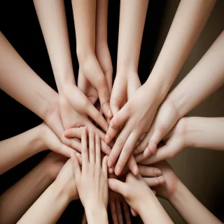 hands reaching out